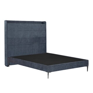 Foto 3 | Foto 3 | Cabecera Trinity Wing Color Steel Blue + Base Cama Slim Matrimonial