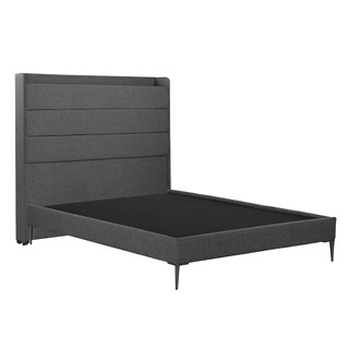 Foto 3 | Foto 3 | Cabecera Trinity Wing Color Gris Oscuro + Base Cama Slim Individual
