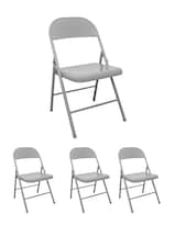 Silla Plegable Gris 4pz Mindejal Silpleg4 Metal Gris Con Regatones