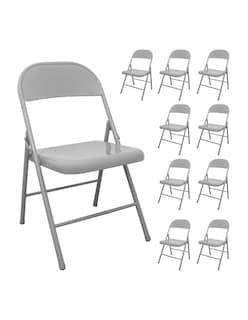 Foto 1 | Foto 1 | Silla Plegable Gris 10pz Mindejal Silpleg1 Metal Gris Con Regatones