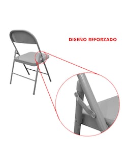 Foto 6 | Foto 6 | Silla Plegable Gris 10pz Mindejal Silpleg1 Metal Gris Con Regatones