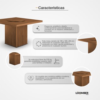 Foto 4 | Foto 4 | Mesa Janeiro Café Claro Con Plato Loomber