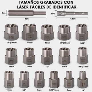 Foto 2 | Foto 2 | Juego Extractor De Tornillos Modelo Negro