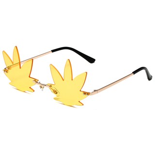 Foto 1 | Foto 1 | Gafas De Sol Amarillas Sin Montura En Forma De Hoja Para Fiestas - Venta Internacional.
