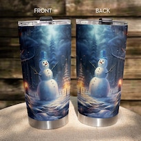 Taza Tumbler Oasisdream De Acero Inoxidable 600 Ml Con Estampado De Muñeco De Nieve - Venta Internacional.