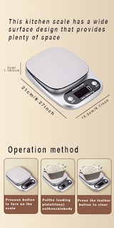 Foto 6 | Foto 6 | Báscula De Cocina Digital De 3 Kg/0 1 G Con Plataforma Metálica Plateada - Venta Internacional.