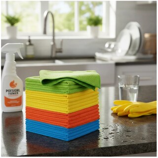 Foto 2 | Foto 2 | Paño De Limpieza De Microfibra paquete Con 16 Pzas Eo Safe Imports Esi-23130 Multicolor