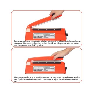 Foto 4 | Foto 4 | Máquina De Selladora Lab.g Térmico De Bolsas De Plástico De 30 Cm Naranja