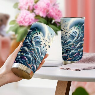 Foto 1 | Foto 1 | Taza De Café Travel Tumbler Oasisdream De 600 Ml Con Estampado De Peces - Venta Internacional.