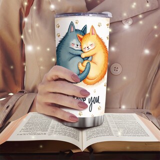 Foto 5 | Foto 5 | Taza De Café Tumbler Oasisdream De 600 Ml Con Estampado De Gatos - Venta Internacional.