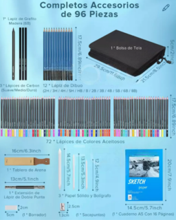 Foto 4 | Foto 4 | Set 96 Lápices De Color Al Óleo Y Dibujo Xtellar Con Estuche Y Accesorios