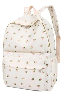 Foto 1 | Foto 1 | Bolsas Mochilas Xtellar Escolar Con Moda Diseño Floral De Lona Blanco Floreado