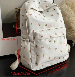 Foto 3 | Foto 3 | Bolsas Mochilas Xtellar Escolar Con Moda Diseño Floral De Lona Blanco Floreado