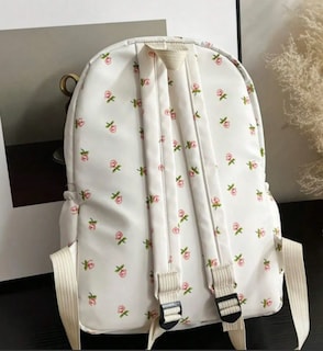 Foto 4 | Foto 4 | Bolsas Mochilas Xtellar Escolar Con Moda Diseño Floral De Lona Blanco Floreado