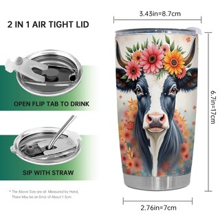 Foto 2 | Foto 2 | Taza De Viaje Oasisdream Vaso De 600 Ml Con Estampado De Vaca - Venta Internacional.