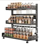 Estante de Cocina para Especias Negro