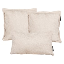 Set De 3 Cojines Decorativos Dicasa Beige (2 Kappa Cuadrados + 1 Delta Rectangular)