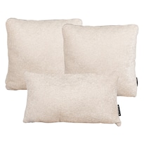 Set De 3 Cojines Decorativos Dicasa Beige (1 Delta Rectangular + 2 Zita Cuadrados Grandes)