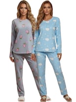 Pijamas Afelpadas para Mujer 2 Sets