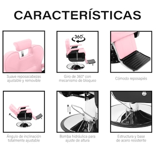 Foto 4 | Foto 4 | Sillon Barbero Peluqueria Rosa Onof Tonsura Estetica Rudo Hidraulico Reclinable