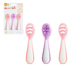 Foto 1 | Foto 1 | Juego De 3 Cucharas Para Bebé Munchkin Gentle Dip Multietapa 4 Meses Rosa Y Morado