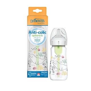 Foto 1 | Foto 1 | Biberón Dr Brown's Boca Ancha 9oz/270ml Anticólicos Options+ Decorado Oceano 0m+