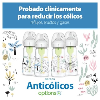 Foto 5 | Foto 5 | Biberón Dr Brown's Boca Ancha 9oz/270ml Anticólicos Options+ Decorado Oceano 0m+