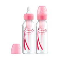 Biberones Dr Brown´s Options Estándar 2 Piezas 250ml Color Rosa 0m+ Nivel 1
