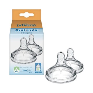 Foto 1 | Foto 1 | Tetina Boca Ancha Options+ 9m+ Corte Y 2un (líquidos Más Espesos) Dr. Browns