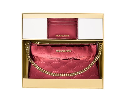 Foto 1 | Foto 1 | Set De Bolsa Y Tarjetero Michael Kors Jet Set Medium Metallic Logo 35f5ggzd6o Rojo