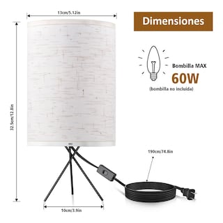 Foto 3 | Foto 3 | Lámpara De Mesa Y Buró Eo Safe Imports Esi-23082 Blanco