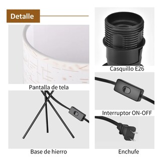 Foto 4 | Foto 4 | Lámpara De Mesa Y Buró Eo Safe Imports Esi-23082 Blanco