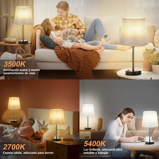 Foto 3 | Foto 3 | Lámparas De Mesa 2pcs Eo Safe Imports Esi-23081 Gris