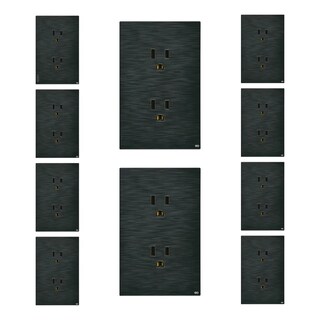 Foto 1 | Foto 1 | Juego De 10 Placas Planas Con Contacto Eo Safe Imports Esi-23087 Negro