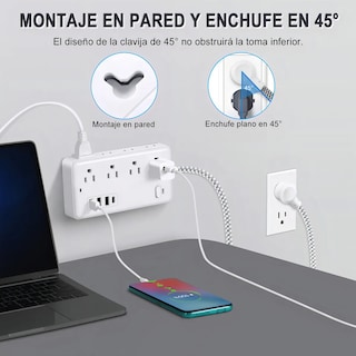 Foto 3 | Foto 3 | Multicontacto Con 8 Tomas Eo Safe Imports Esi-23091 Blanco