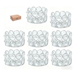 Candelabros Portavelas Cristal 8 Piezas Eo Safe Imports Esi-23156 Plateado