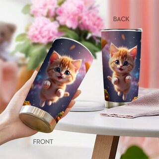 Foto 1 | Foto 1 | Taza De Viaje Oasisdream Vaso De 600 Ml Con Estampado De Gatos - Venta Internacional.