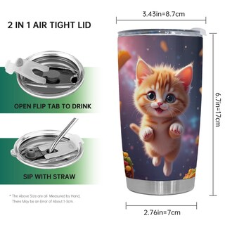Foto 2 | Foto 2 | Taza De Viaje Oasisdream Vaso De 600 Ml Con Estampado De Gatos - Venta Internacional.