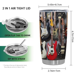 Foto 2 | Foto 2 | Taza De Café Travel Tumbler Oasisdream De 600 Ml Con Estampado De Guitarra - Venta Internacional.