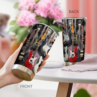 Foto 5 | Foto 5 | Taza De Café Travel Tumbler Oasisdream De 600 Ml Con Estampado De Guitarra - Venta Internacional.