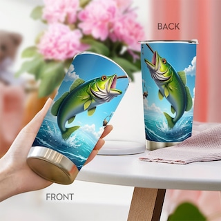 Foto 3 | Foto 3 | Taza De Café Tumbler Oasisdream De 600 Ml Con Estampado De Peces - Venta Internacional.