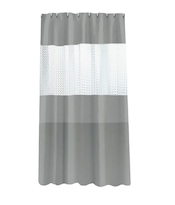 Cortina De Baño Xtellar Ducha Impermeable Lavable+12 Ganchos Plateado
