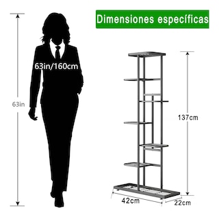 Foto 2 | Foto 2 | Soporte Para Macetas Estante De Macetas Para Plantas 7 Nivel Eo Safe Imports Esi-23229 Negro