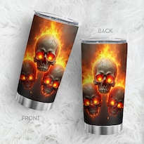 Taza Tumbler Oasisdream De Acero Inoxidable De 600 Ml Con Estampado De Calaveras - Venta Internacional.