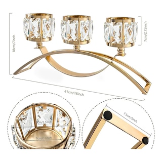 Foto 4 | Foto 4 | Candelabro Portavelas Cristal para Decoración Eo Safe Imports Esi-23153 Dorado