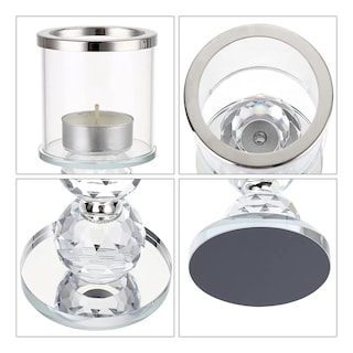 Foto 4 | Foto 4 | Portavelas de Cristal Eo Safe Imports Esi-23158 Plateado 3 Piezas