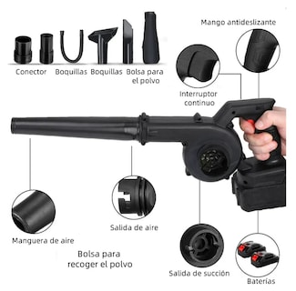 Foto 4 | Foto 4 | Soplador De Aire Xtellar Negro Eléctrica Inalambrica Aspiradora 2 Baterias