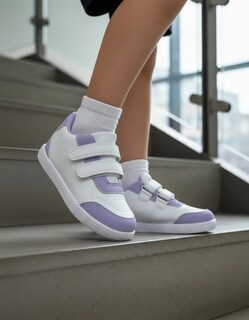 Foto 2 | Foto 2 | Tenis Infantil Con Velcro Blanco Y Lila