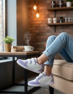 Foto 3 | Foto 3 | Tenis Infantil Con Velcro Blanco Y Lila