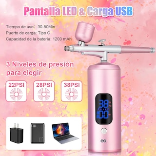 Foto 2 | Foto 2 | Kit Aerógrafo Compresor de Aire Portátil Recargable Eo Safe Imports Esi-23013 Rosa